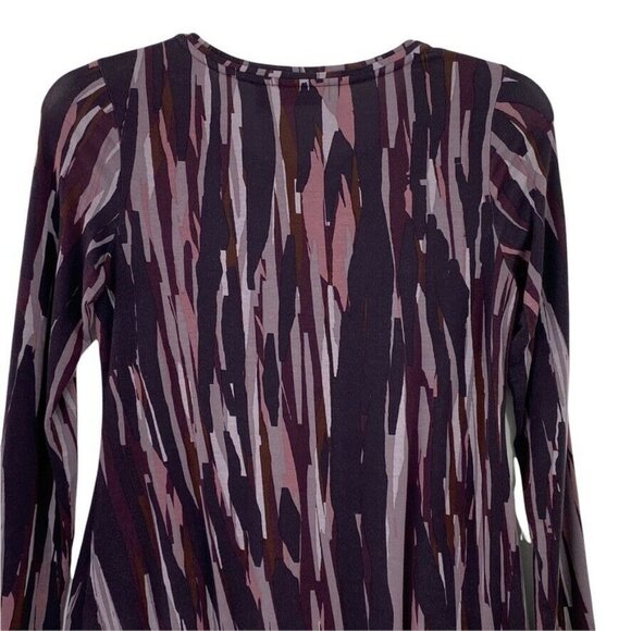LOGO by Lori Goldstein Stretch Knit Tunic Top Pockets Purple Long Sleeve Sz XS - Picture 6 of 11